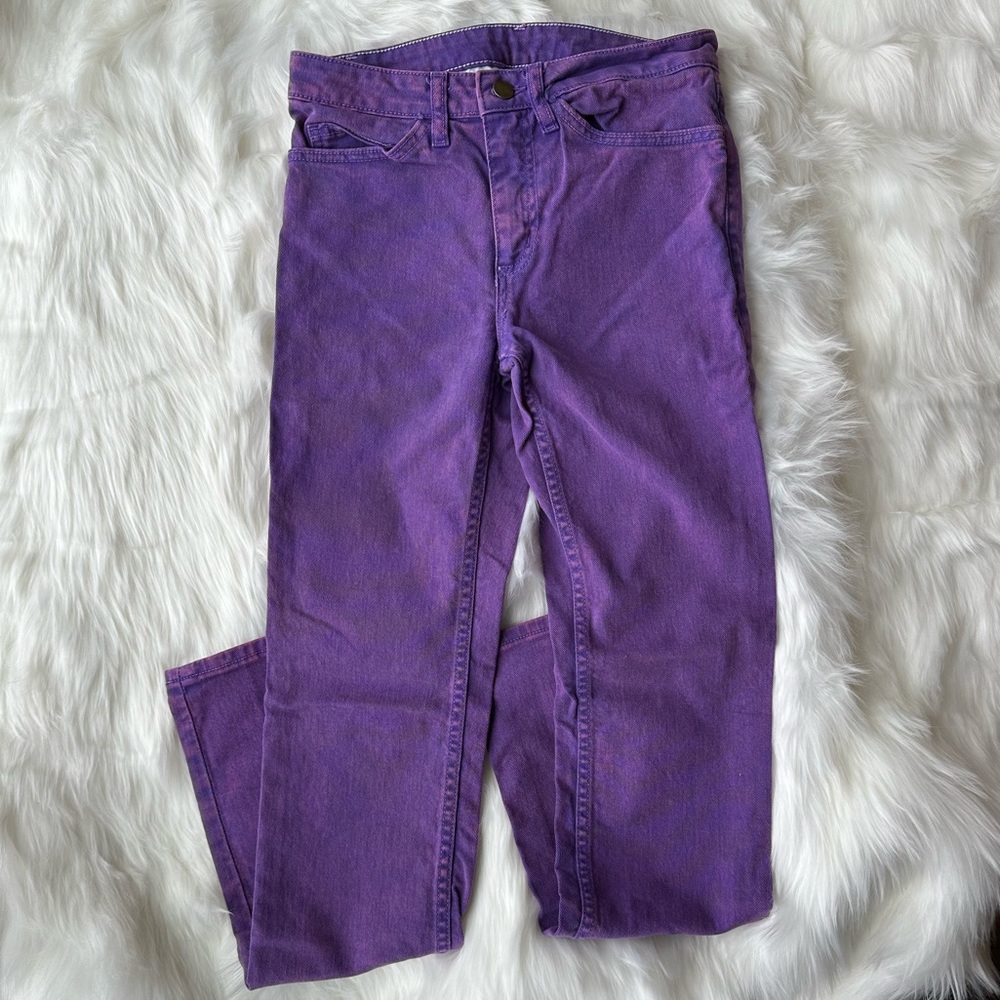 American Apparel Purple Acid Wash Jeans